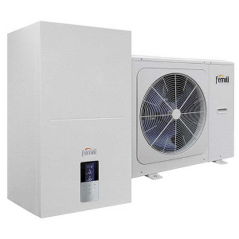 Pompa de caldura aer-apa reversibila split Ferroli OMNIA S 3.2 HI3 10 kW, monofazata, cu sistem electric integrat de 3 kW